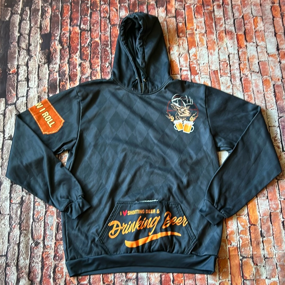 Beer Drinking Hoodie Size XL